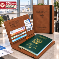 Travel Passport Wallet Brown