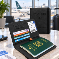 Travel Passport Wallet Black