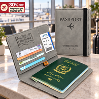 Travel Passport Wallet Gray
